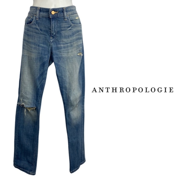 Pilcro Denim - Anthropologie Pilcro and the Letterpress Hyphen Distressed Straight-Leg Jeans 27